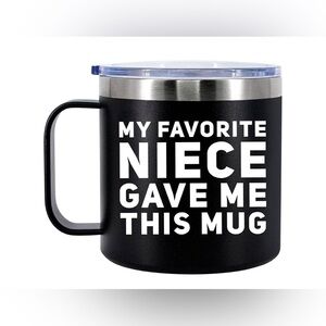 Black Stainless Travel Mug with 'My Favorite Niece Gave Me This Mug'